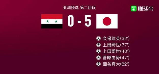 日本队5比0叙利亚数据
