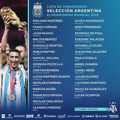 阿根廷足球队最新名单